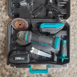 Modern Cordless Angle Grinder Charge Batre Gerinda Tangan  Set Koper