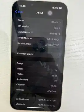 iPhone 14 128GB White Second