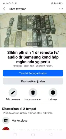 Slhkn plh slh 1 dr remote tv/audio Samsung kond hdp mgkn ada perlu