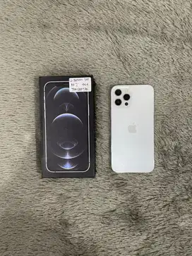 IPhone 12 ProMax 128GB Silver mulus Fullset BH 100% Sinyal Permanent