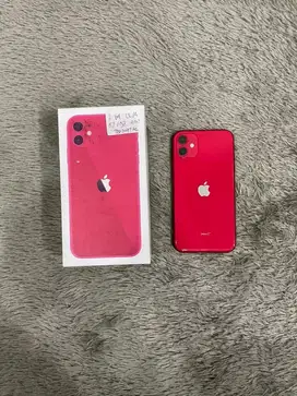 IPhone 11 64GB Red mulus Fullset BH 87% 3Utool 98 Sinyal Permanent