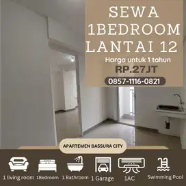sewa 1 kamar unfurnish samping mall lantai 12 apartemen bassura city