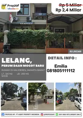 LELANG RUMAH 2 LANTAI DAAN MOGOT, KALIDERES, JAKARTA BARAT
