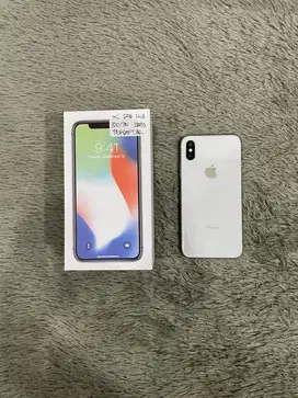 IPhone X 256GB Silver mulus Fullset BH 100% 3Utool 95 Sinyal Permanent