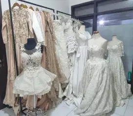 Dijual Koleksi Eks.Persewaan Dress Pengantin lengkap+Jas+Pesta+Kebaya.