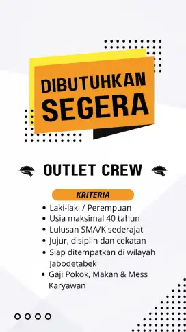 Crew karyawan outlet store
