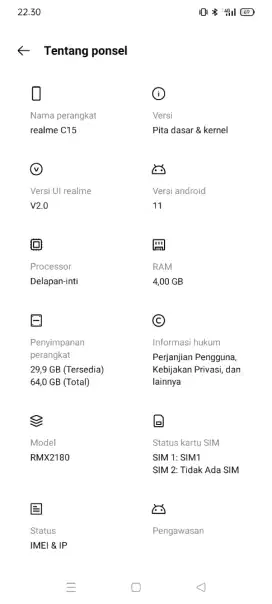 Realme c15 4/64 fullset no minus