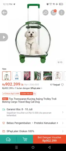 Tas Cargo Kucing Anjing Troli Travel Bag BSH Scottish Maindcoon Persia