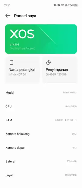 Hp Infinix hot 50