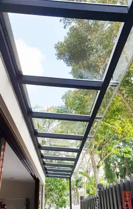 KACA CANOPI, RALLING GLASS, SHOWER GLASS, TEMPERED GLASS , ALUMINIUM