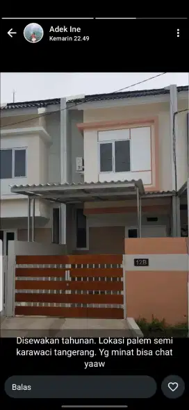 Disewakan Rumah Modern di Karawaci