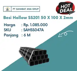 Besi Hollow SS201 50 X 100 X 2mm