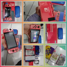 NINTENDO SWITCH V2 SUPER MARIO RED EDITION + 4 GAME ORIGINAL