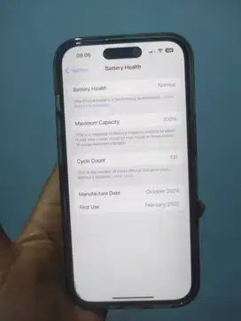 Iphone 15 128GB Resmi pemakaian Januari 2025 no minus