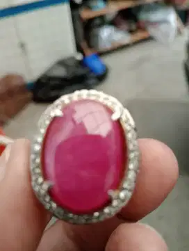 Cincin Ruby, perak 925 dim 23x17 ring ukuran 8.5/9