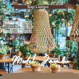 kap lampu bambu model jambu kap lampu aestetic
