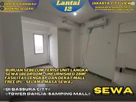 Unit Terbatas! Sewa 1BR UNFURNISHED Samping Mall Free IPL Bassura City