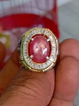 Natural Ruby ring perak