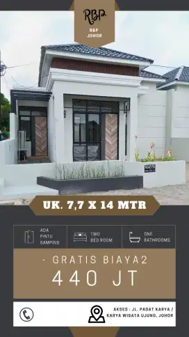 GRATIS BIAYA BELI RMH 7,7 X 14 LOKASI JOHOR