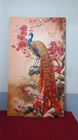 Dijual lukisan kanvas burung 90x130 cm