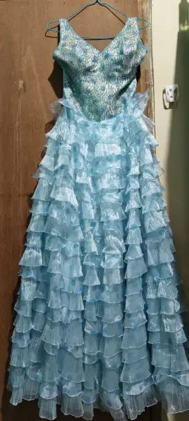 Dress/ Gaun Pesta Umpak baby blue