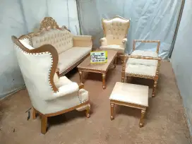 Kursi tamu sofa klasik full kayu jati