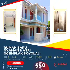Rumah Bangunan Baru Nyaman & Asri Area Perkampungan di Ngemplak Boyola