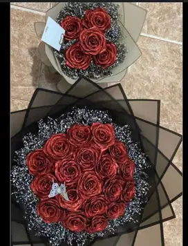 Bucket bunga pita satin