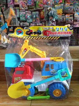 mainan anak truk excavator bego set sekop