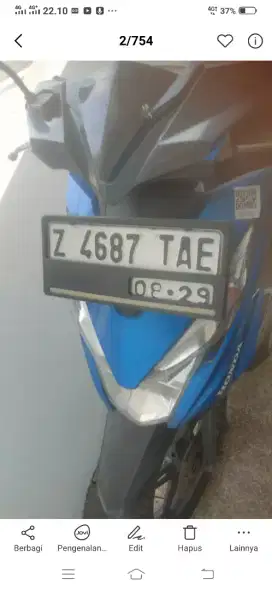 Honda Beat '2019 Biru (Z) Ciamis istimewa