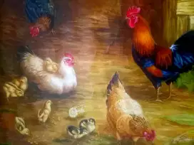 Lukisan Ayam happy family