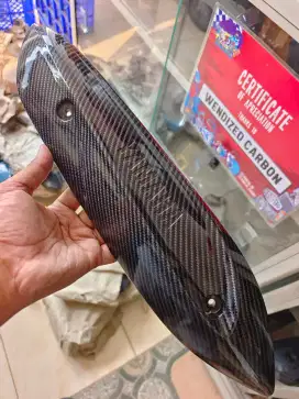 Tameng knalpot mio J carbon hitam baru