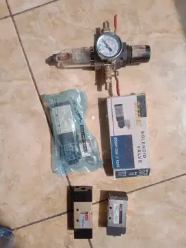 Jual 3 unit solenoid Valve dan air filter untuk keperluan pneumatik