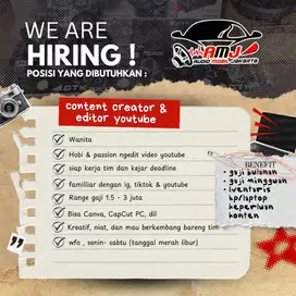 DICARI SECEPATNYA!! Content Creator & Editor Youtube Otomotif