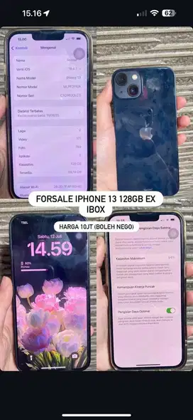 Di jual iphone 13 bh 94 x ibox