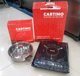 Kompor listrik induksi Cartino & panci induction cooker Slim, baru