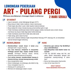 LOWONGAN ART PP (2 HARI SEKALI), CIMANGGIS DEPOK