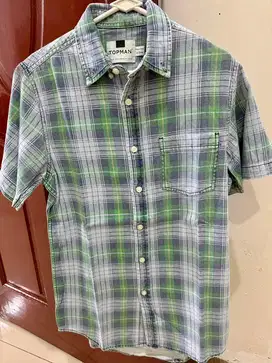 Kemeja Topman Hijau Garis Mewah