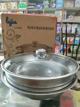 Preloved - Panci Kukusan 2 Tingkat - Steamer Stainless Steel Bekas