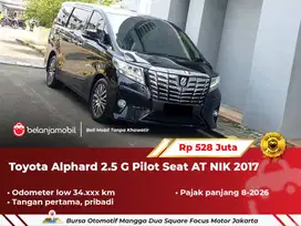 [ LOW KM ] Toyota Alphard 2.5 G Pilot Seat AT Black On Beige 2017/2018