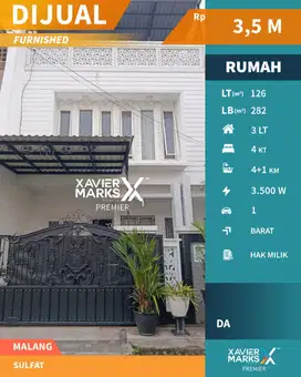 Dijual Rumah Furnish Siap Huni di Sulfat Malang