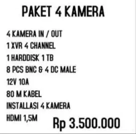 PAKET 4 KAMERA CCTV DAHUA