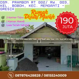 RUMAH DSN. PRAMBON, KEL. BOBOH, MENGANTI GRESIK DIJUAL SANGAT MURAH