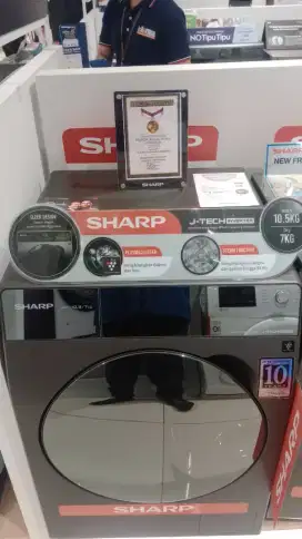 SHARP WASHING MACHINE FRONTLOADING WITH DRYER 10,5 KG HANYA 8,9 JTAN