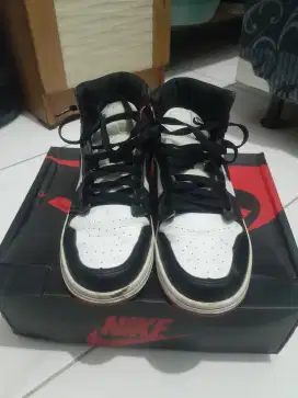 Dijual BU sepatu air jordan 1 HL black toe white red