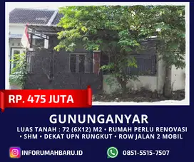 GUNUNGANYAR 475 Juta‼️Rumah Murah Hitung Tanah dekat UPN Rungkut