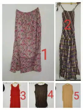 Long dress, rok panjang, atasan