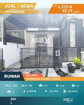 Dijual/Disewakan Cepat Rumah Siap Huni di Permata Jingga Malang
