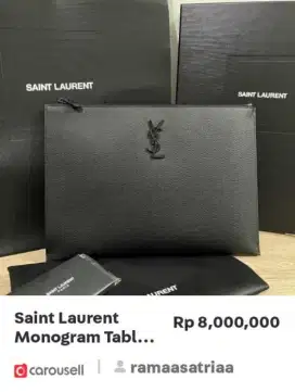 Ysl Monogram Tablet all black smooth