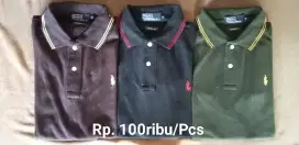 Kaos kerah Polo shirt garis size M